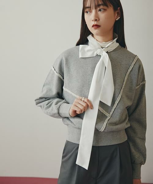 ＊＊N.Natural Beauty Basic / エヌ ナチュラルビューティーベーシック カットソー | パネルデザインスウェット（グレー）