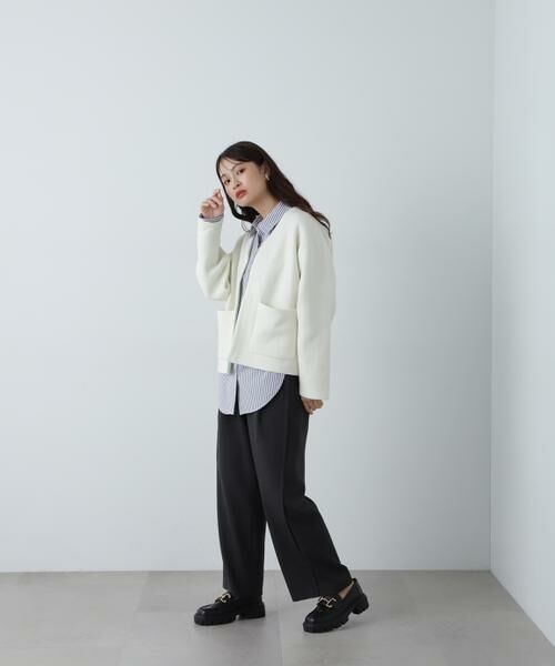 ＊＊N.Natural Beauty Basic / エヌ ナチュラルビューティーベーシック カーディガン・ボレロ | アウトポケット配色ニットブルゾン | 詳細5