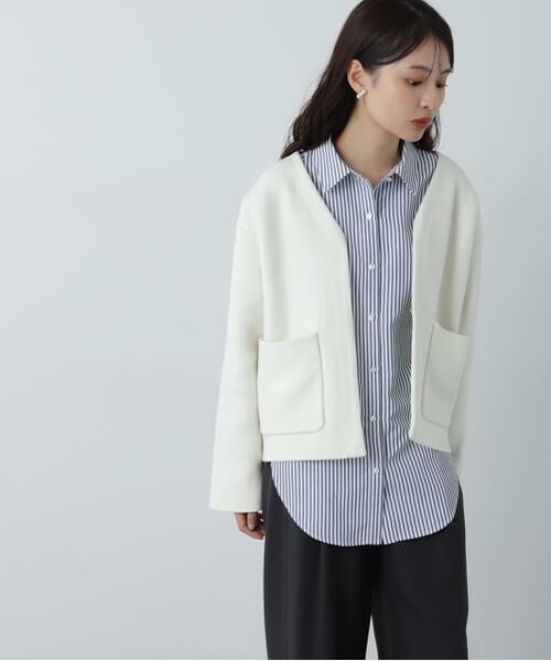 ＊＊N.Natural Beauty Basic / エヌ ナチュラルビューティーベーシック カーディガン・ボレロ | アウトポケット配色ニットブルゾン | 詳細8