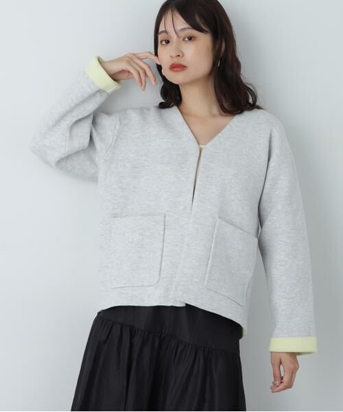 ＊＊N.Natural Beauty Basic / エヌ ナチュラルビューティーベーシック カーディガン・ボレロ | アウトポケット配色ニットブルゾン | 詳細13