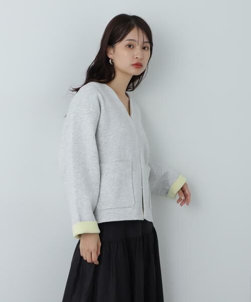 ＊＊N.Natural Beauty Basic / エヌ ナチュラルビューティーベーシック カーディガン・ボレロ | アウトポケット配色ニットブルゾン | 詳細14