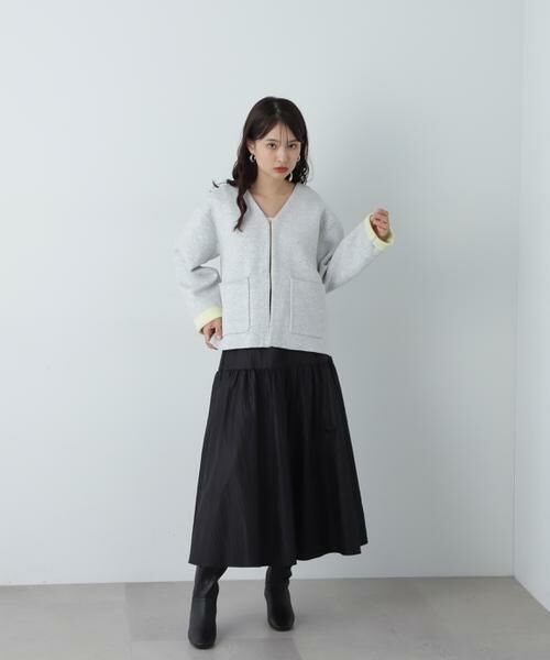 ＊＊N.Natural Beauty Basic / エヌ ナチュラルビューティーベーシック カーディガン・ボレロ | アウトポケット配色ニットブルゾン | 詳細16