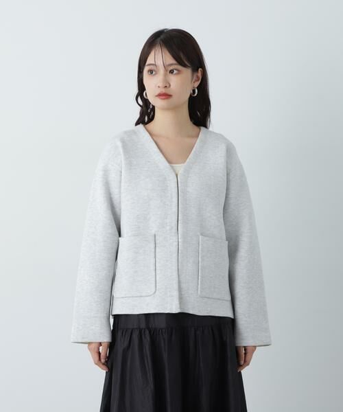 ＊＊N.Natural Beauty Basic / エヌ ナチュラルビューティーベーシック カーディガン・ボレロ | アウトポケット配色ニットブルゾン | 詳細18