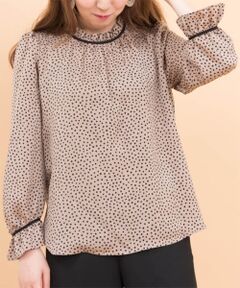 NOBU小さいサイズ専門店 / ノブチイサイサイズセンモンテン シャツ・ブラウス | 【Over 20】ネックギャザー ドットブラウス