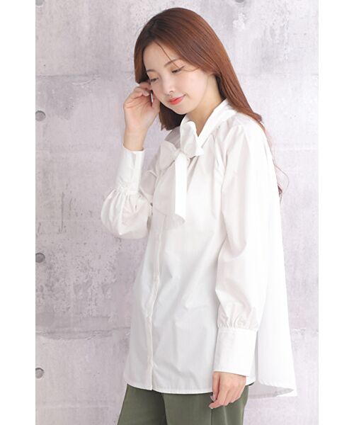 NOBU小さいサイズ専門店 / ノブチイサイサイズセンモンテン シャツ・ブラウス | 【NOBU Select】[大きなリボン] ボリューム ボウタイブラウス | 詳細1