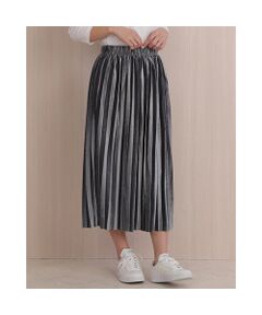 NOBU小さいサイズ専門店 / ノブチイサイサイズセンモンテン ロング・マキシ丈スカート | [ベロア調生地] プリーツスカート