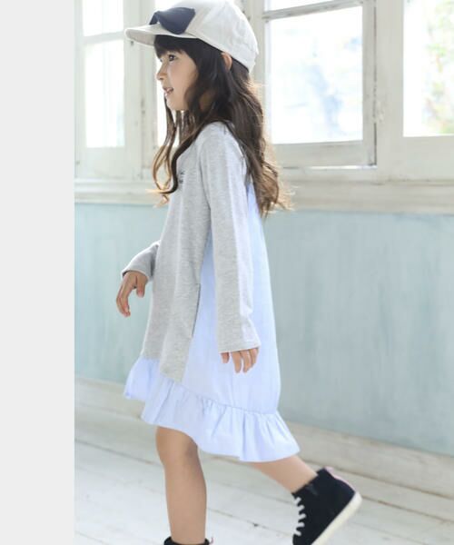 セール カタログ掲載 ミニ裏毛異素材使いワンピース ワンピース Noeil Aime Bebe ノイユ エーム べべ ファッション通販 タカシマヤファッションスクエア