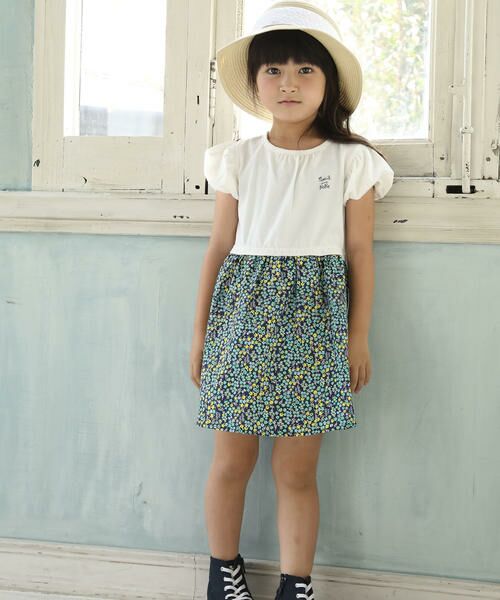 セール カタログ掲載 ダンガリー小花プリントドッキングワンピース ワンピース Noeil Aime Bebe ノイユ エーム べべ ファッション通販 タカシマヤファッションスクエア