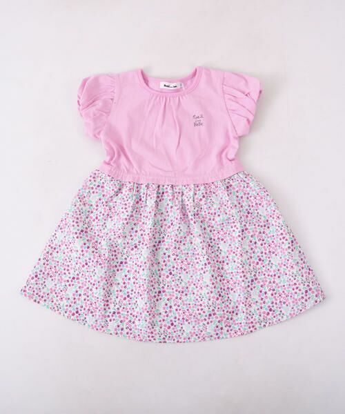 セール カタログ掲載 ダンガリー小花プリントドッキングワンピース ワンピース Noeil Aime Bebe ノイユ エーム べべ ファッション通販 タカシマヤファッションスクエア