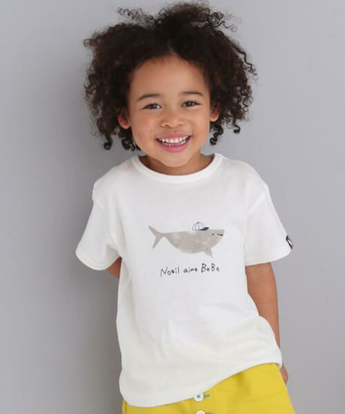 セール ガーゼ 天竺 サメ プリント Tシャツ 80cm 130cm Tシャツ Noeil Aime Bebe ノイユ エーム べべ ファッション通販 タカシマヤファッションスクエア