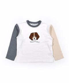ドッグ 犬 ワッペン 長袖 Tシャツ (80~130cm)