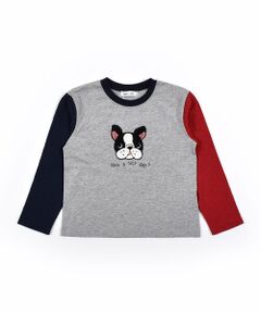 ドッグ 犬 ワッペン 長袖 Tシャツ (80~130cm)