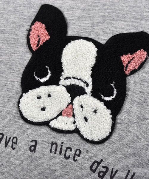 Noeil aime BeBe / ノイユ エーム べべ Tシャツ | ドッグ 犬 ワッペン 長袖 Tシャツ (80~130cm) | 詳細7
