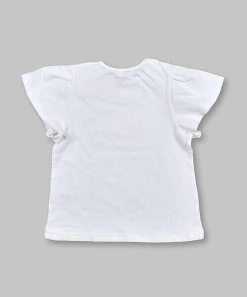 Noeil aime BeBe / ノイユ エーム べべ Tシャツ | 立体 チュール モチーフ ロゴ 袖フリル ギャザー Tシャツ (80~130cm) | 詳細2