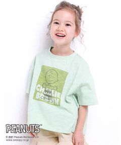 【SNOOPY×Noeil aime BeBeコラボアイテム】 ビッグシルエット スヌーピー チャーリー・ブラウン ピーナッツ　Tシャツ(100~130cm)