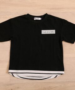 ロゴプリント 裾切り替え 半袖  Tシャツ(90~130cm)