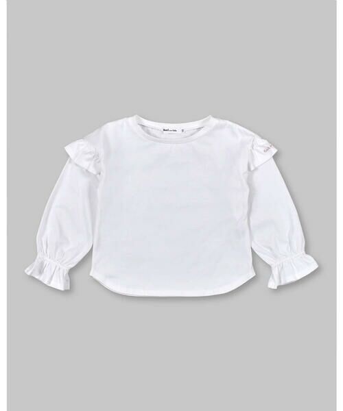 Noeil aime BeBe / ノイユ エーム べべ Tシャツ | 袖 フリル ラウンド 裾 Tシャツ (80~130cm) | 詳細2