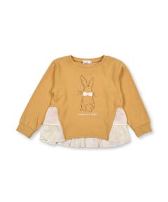 裾 フリル ウサギ プリント 起毛 ベアフライス Tシャツ (80~130cm)