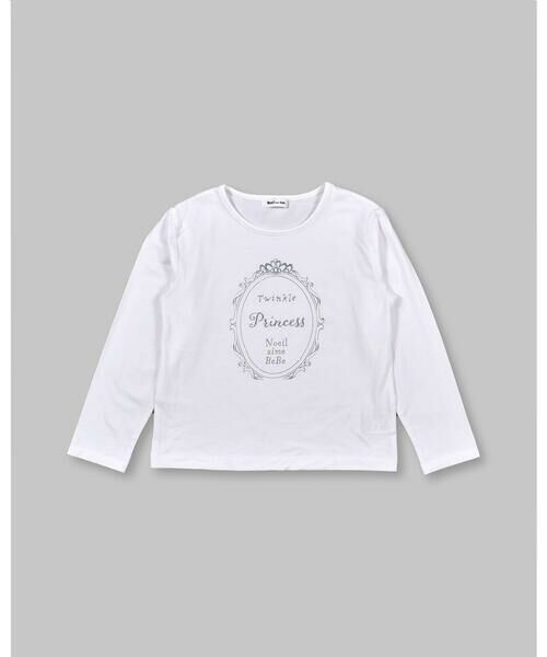 Noeil aime BeBe / ノイユ エーム べべ Tシャツ | 【2マイルウェア】 リボン 付き プリンセス ロゴ ベアフライス Tシャツ (90~130cm) | 詳細3