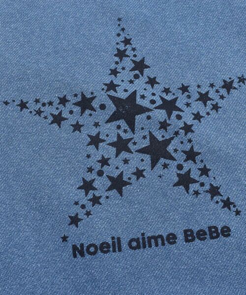 Noeil aime BeBe / ノイユ エーム べべ トップス | インディゴ染め 星 モチーフ プリント 裏ボア トレーナー (80~130cm) | 詳細12