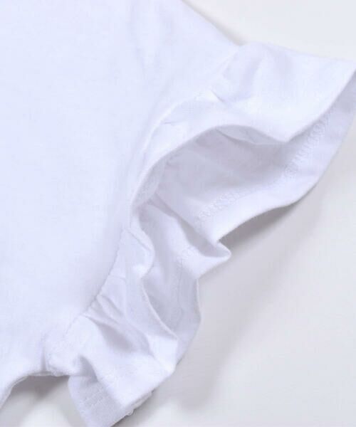Noeil aime BeBe / ノイユ エーム べべ セットアップ | 2点 セット 半袖 フリル ロゴ プリント Tシャツ + ボーダー パンツ (80~130cm) | 詳細4