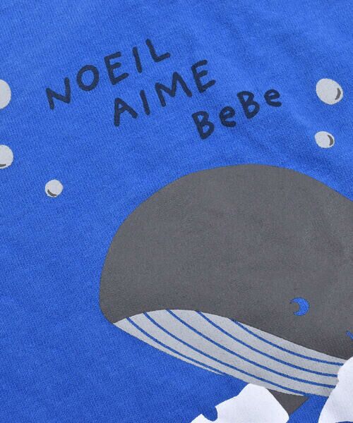 Noeil aime BeBe / ノイユ エーム べべ Tシャツ | くじら プリント 天竺 Tシャツ (80~130cm) | 詳細13