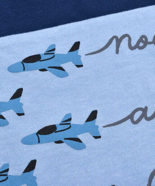 Noeil aime BeBe / ノイユ エーム べべ Tシャツ | 飛行機 プリント 切り替え 天竺 Tシャツ  (80~130cm) | 詳細7
