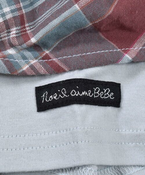 Noeil aime BeBe / ノイユ エーム べべ Tシャツ | 肩 チェック 柄 フリル 付き 天竺 Tシャツ (80~130cm) | 詳細14