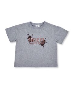 昆虫 カブトムシ プリント 天竺 Tシャツ (80~130cm)