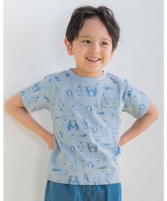 アニマル ペンギン プリント 総柄 天竺 Tシャツ (80~130cm)