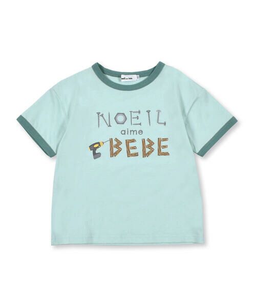 Noeil aime BeBe / ノイユ エーム べべ Tシャツ | ロゴ プリント 配色 切り替え 天竺 Tシャツ (80~130cm) | 詳細13
