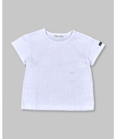 花 モチーフ 付 天竺 Tシャツ (90~130cm)