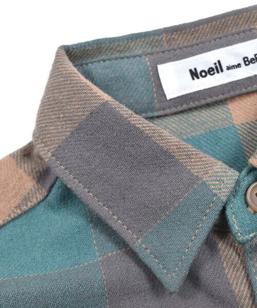 Noeil aime BeBe / ノイユ エーム べべ セットアップ | 【 お揃い 】ネル チェック シャツ ニット 模様編み ベスト セット (80~130cm) | 詳細4