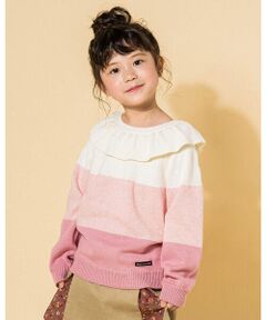 Noeil aime BeBe / ノイユ エーム べべ ニット・セーター | フリル 付 グラデーション 切り替え セーター (90~130cm)