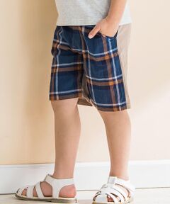 コットン大柄チェックショートパンツ(80~130cm)