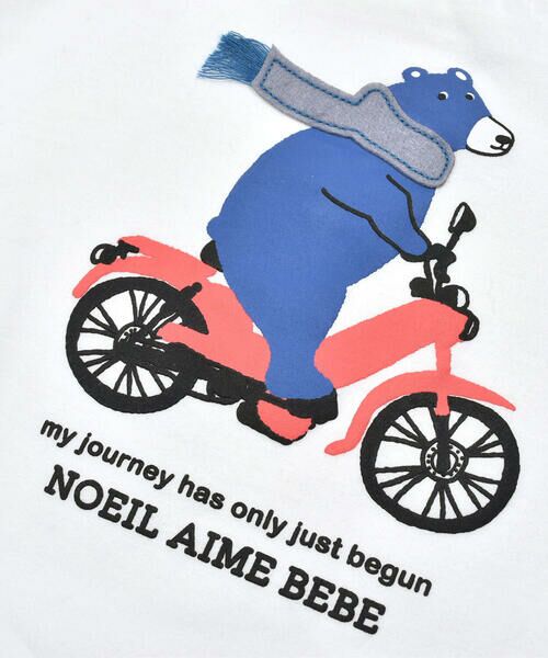 Noeil aime BeBe / ノイユ エーム べべ Tシャツ | クマさん&自転車発泡プリントTシャツ(80~130cm) | 詳細9