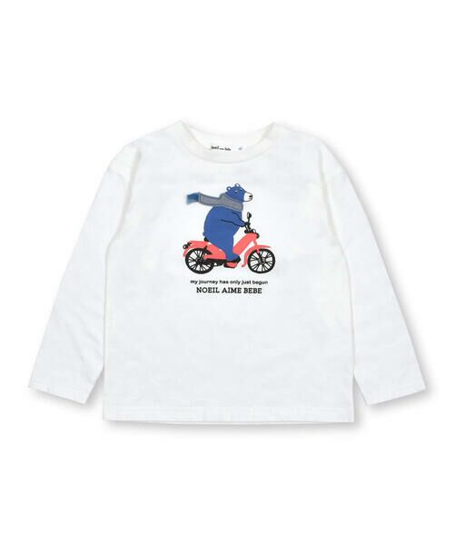 Noeil aime BeBe / ノイユ エーム べべ Tシャツ | クマさん&自転車発泡プリントTシャツ(80~130cm) | 詳細6