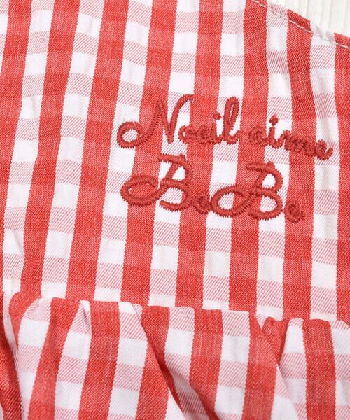 Noeil aime BeBe / ノイユ エーム べべ Tシャツ | ギンガムキャミソールドッキングTシャツ(80~130cm) | 詳細10