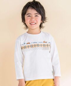 【お揃い】チェックドット胸切り替えTシャツ(80~130cm)