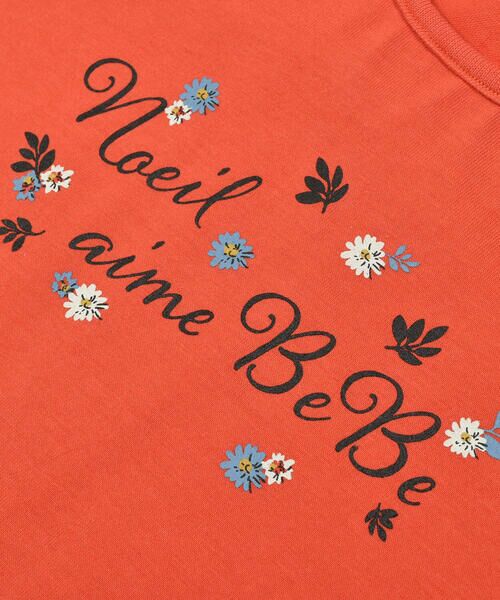 Noeil aime BeBe / ノイユ エーム べべ Tシャツ | 花柄袖切り替えTシャツ(80~130cm) | 詳細8