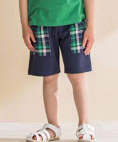 【お揃い】チェックポケット付きショートパンツ(80~130cm)