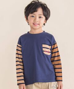 バスクボーダー配色Tシャツ(90~130cm)