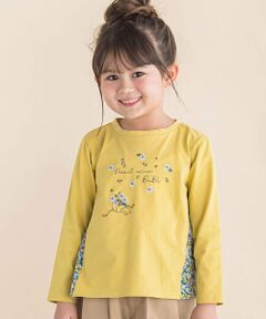 小花柄切り替えTシャツ(80~130cm)