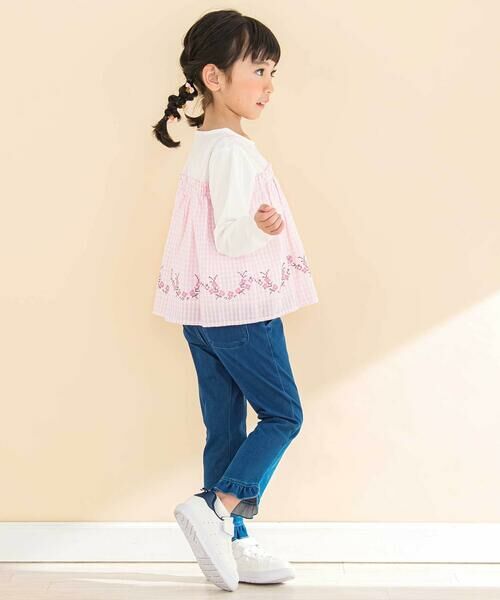 Noeil aime BeBe / ノイユ エーム べべ デニムパンツ | デニムニット裾フリルパンツ(90~130cm) | 詳細3