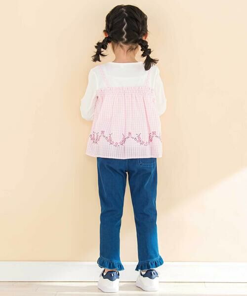 Noeil aime BeBe / ノイユ エーム べべ デニムパンツ | デニムニット裾フリルパンツ(90~130cm) | 詳細4