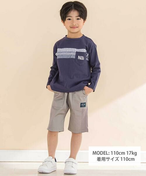 Noeil aime BeBe / ノイユ エーム べべ Tシャツ | 【お揃い】天竺ギンガムJQ切り替えTシャツ(80~130cm) | 詳細1