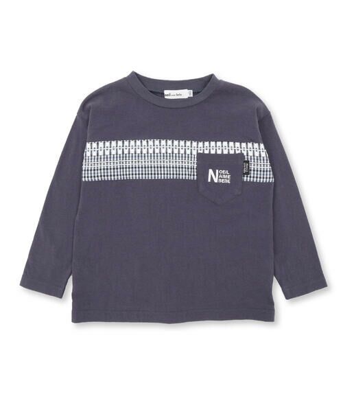 Noeil aime BeBe / ノイユ エーム べべ Tシャツ | 【お揃い】天竺ギンガムJQ切り替えTシャツ(80~130cm) | 詳細5