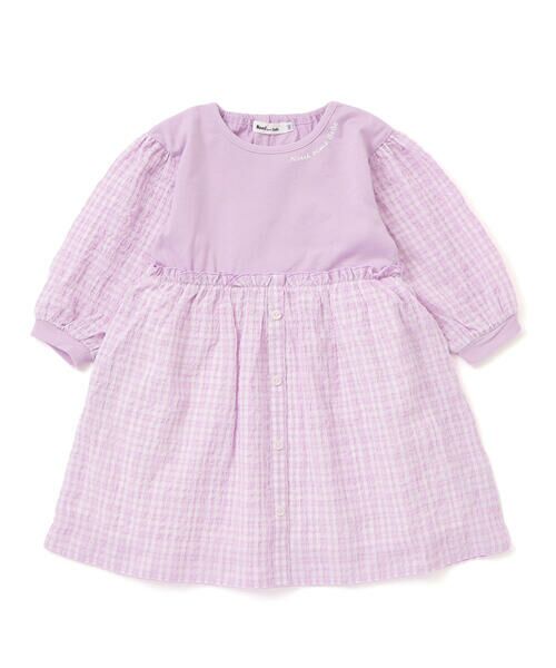Noeil aime BeBe / ノイユ エーム べべ ミニ丈・ひざ丈ワンピース | 天竺ワッシャーチェックドッキングワンピース(80~130cm) | 詳細7