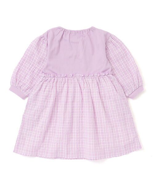 Noeil aime BeBe / ノイユ エーム べべ ミニ丈・ひざ丈ワンピース | 天竺ワッシャーチェックドッキングワンピース(80~130cm) | 詳細8