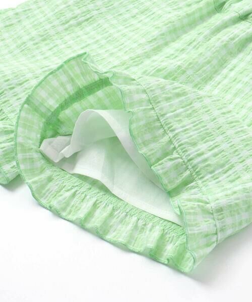 Noeil aime BeBe / ノイユ エーム べべ ショート・ハーフ・半端丈パンツ | 【お揃い】ワッシャーチェック裾フリルパンツ(90~130cm) | 詳細4